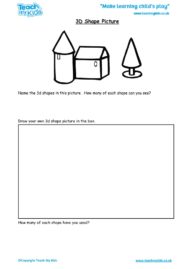 Worksheets for kids - 3d-shape-picture