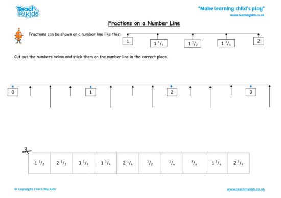 Worksheets for kids - fractions_on_a_number_line