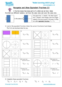 Worksheets for kids - recognise_and_show_equivalent_fractions