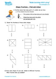 Worksheets for kids - shape_fractions_-_find_and_colour