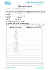 Worksheets for kids - adjectives-to-adverbs