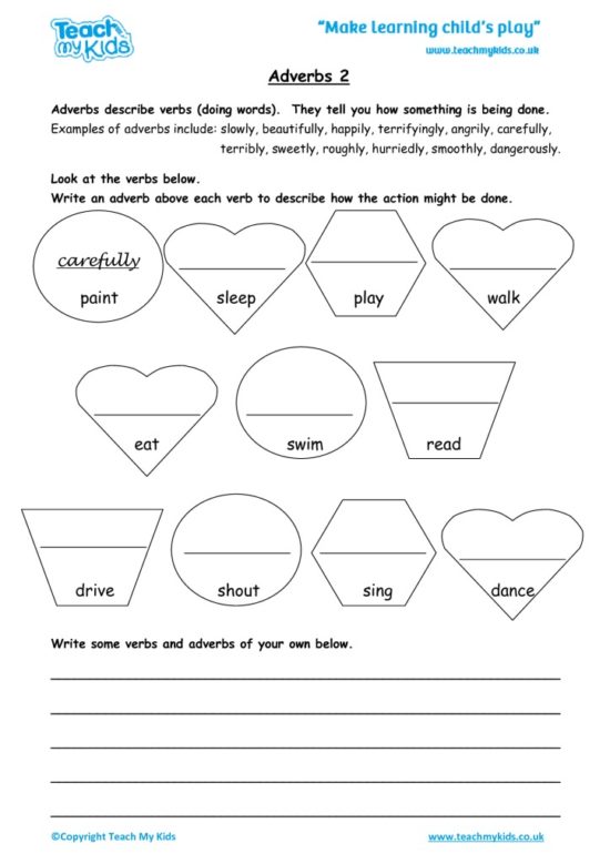 Worksheets for kids - adverbs-2