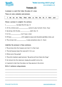Worksheets for kids - pronouns-2