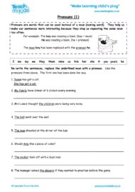 Worksheets for kids - pronouns
