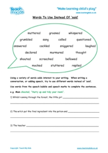 Worksheets for kids - said-words