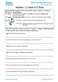 Worksheets for kids - sentences-1-to-3-person