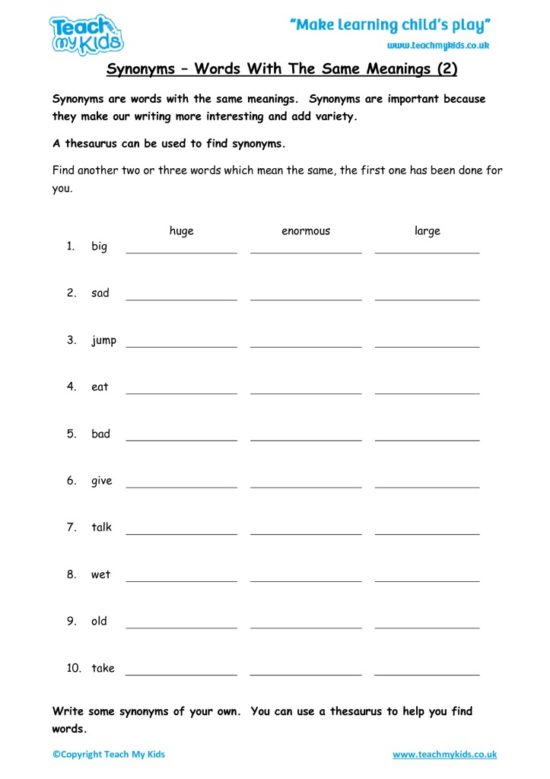 Synonyms - Words with the Same Meanings (2) | PDF | TMKEd