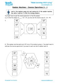 Worksheets for kids - number-machines-inverse-operations-+-