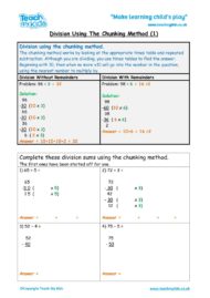 Worksheets for kids - division-chunking-tu