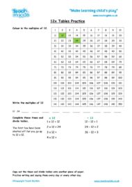 Worksheets for kids - x12_tables