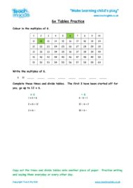 Worksheets for kids - x6-tables