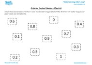 Worksheets for kids - ordering-decimal-nos-tenths