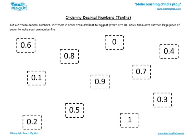 Tenths Mixed Numbers To Decimals Worksheet