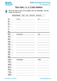 Worksheets for kids - place-value-234-digit-numbers