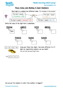 Worksheets for kids - place-value-and-making-4-digit-numbers