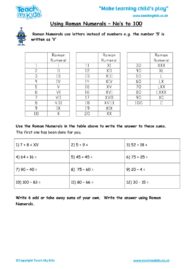 Worksheets for kids - using_roman_numerals_to_100_2