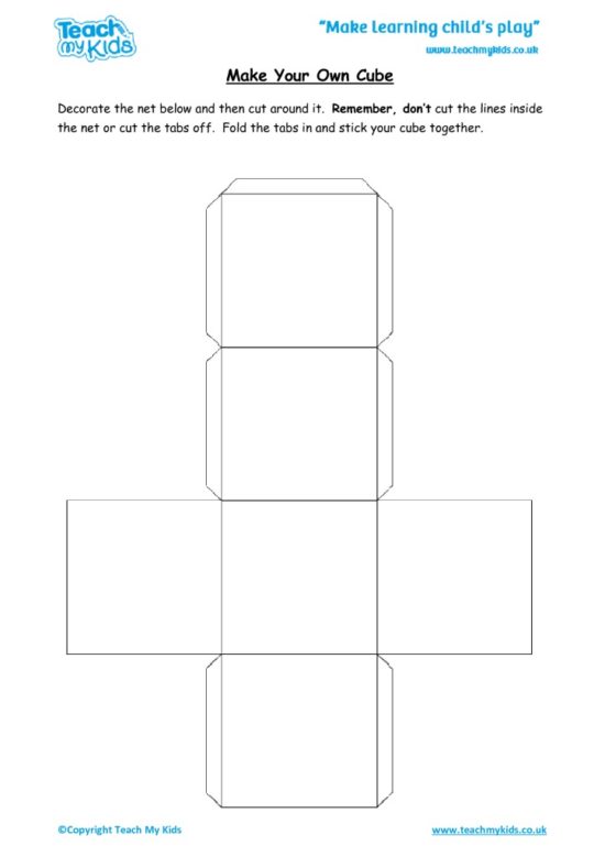 Worksheets for kids - make-your-own-cube