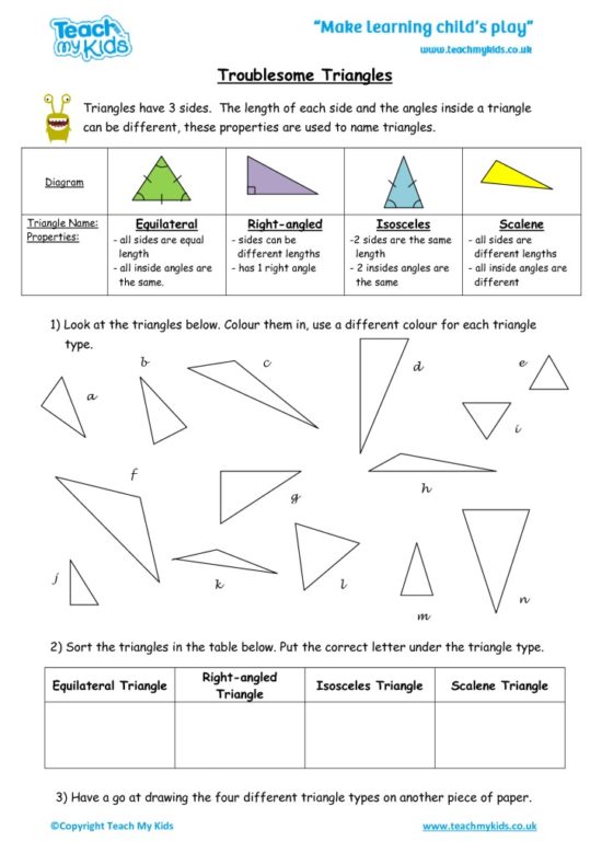 Worksheets for kids - troublesome_triangles