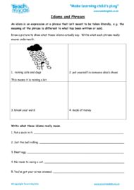 Worksheets for kids - idioms-and-phrases