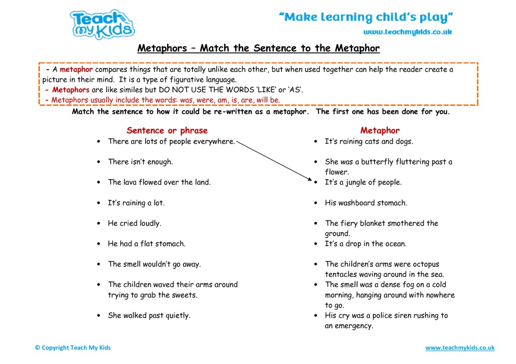 metaphors-match-the-sentence-to-the-metaphor-tmk-education