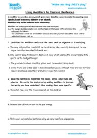 Worksheets for kids - using_modifiers_to_improve_sentences_2
