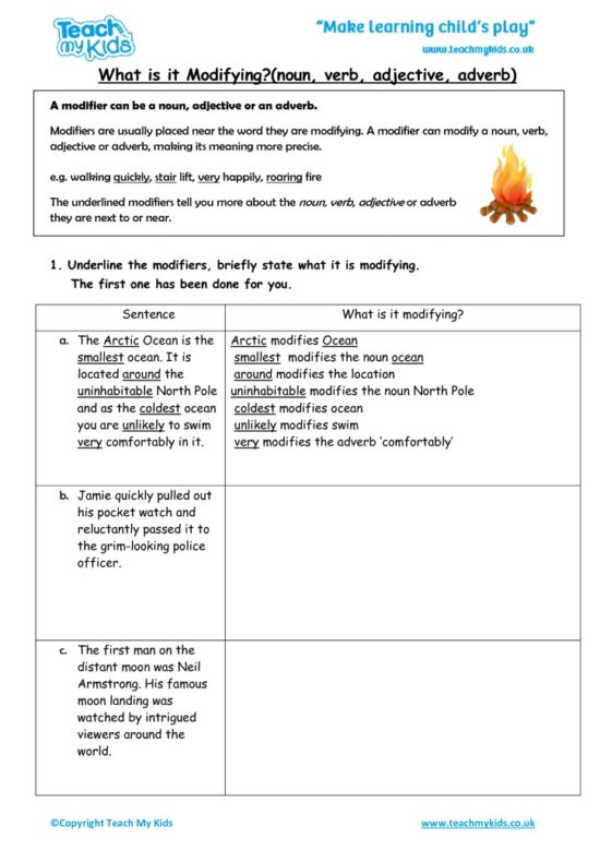 Worksheets for kids - what_is_it_modifying