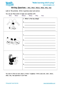 Worksheets for kids - writing-questions-who-what..