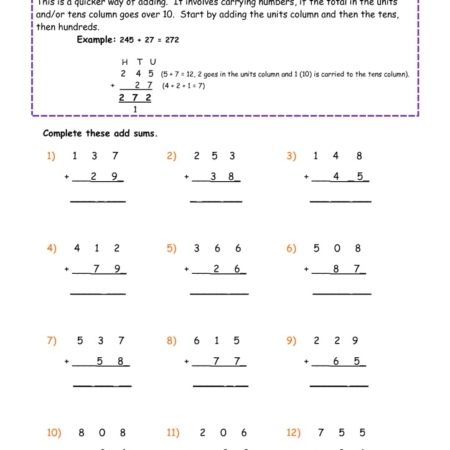 Addition - Traditional Carrying Method 1 (extra practise) - TMK Education