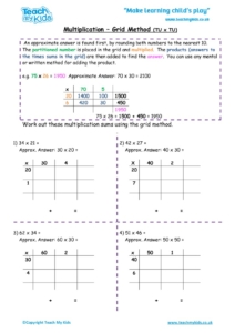 Multiplication - Grid Method tu x tu - TMK Education