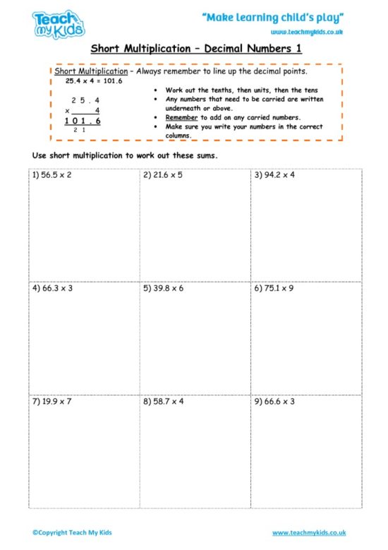 Worksheets for kids - short_multiplication_-_decimal_numbers_1