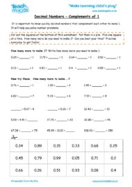 Worksheets for kids - decimal-numbers-complements-of-1