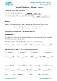 Worksheets for kids - decimal-numbers-making-1-tenths