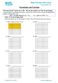 Worksheets for kids - percentages-and-fractions