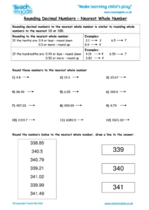 Worksheets for kids - rounding-decimal-numbers-nearest-whole-number