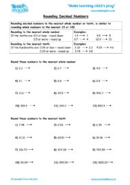 Worksheets for kids - rounding-decimal-numbers