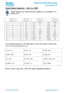 Worksheets for kids - using_roman_numerals_to_1000_2