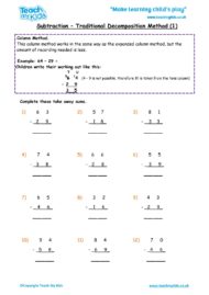 Worksheets for kids - subtraction-column-decompostion-tu-1