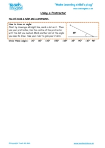 Worksheets for kids - using-a-protractor