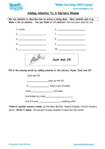 Worksheets for kids - adding-adverbs-to-a-nursery-rhyme
