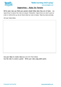 Worksheets for kids - imperatives-rules-for-parents