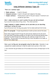 Worksheets for kids - using-different-sentence-types-2