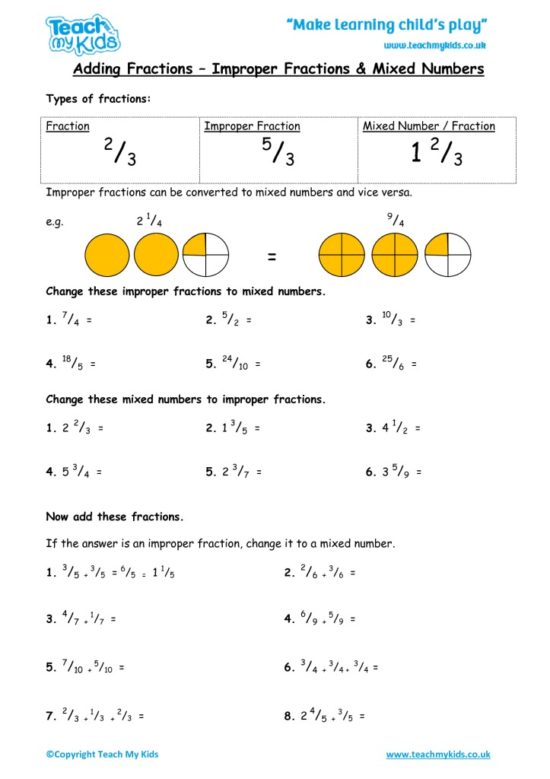 Worksheets for kids - adding-fractions-improper-and-mixed-numbers