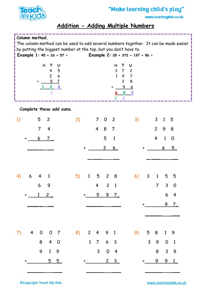add-multiple-numbers-worksheets-99worksheets
