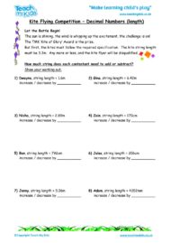 Worksheets for kids - kite-flying-competition-decimal-numbers-length