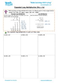 Worksheets for kids - expanded long multiplication – htu x tu