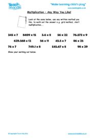 Worksheets for kids - multiplication-any-way-you-like