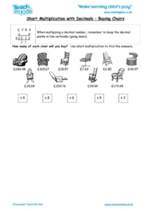 Worksheets for kids - short_multiplication,_decimals_-_buying_chairs