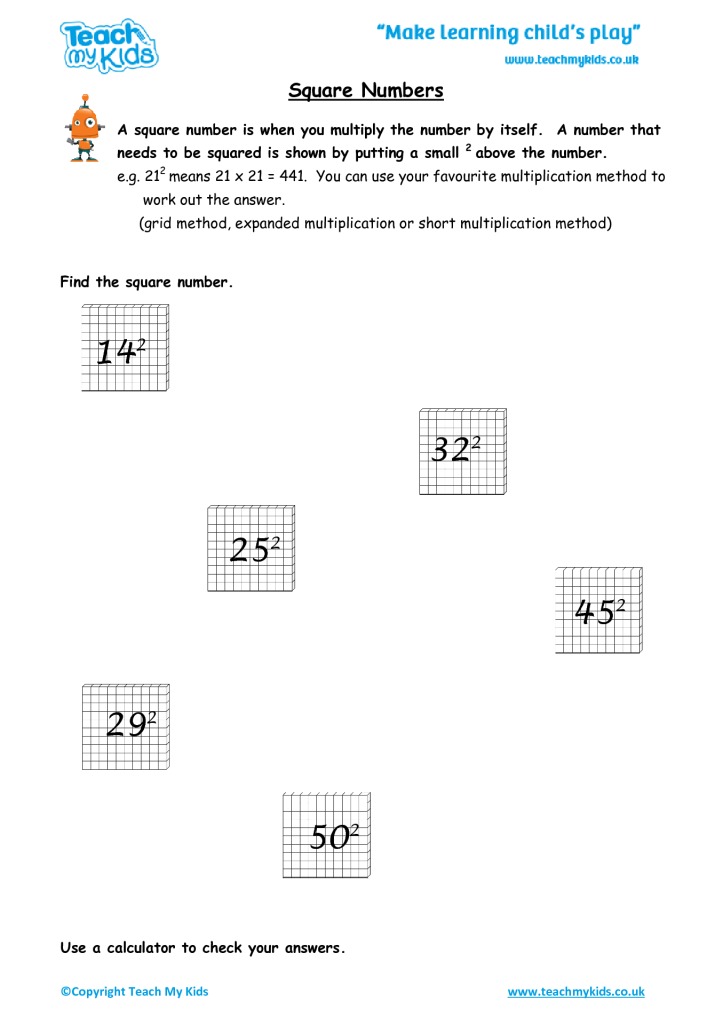 Square Numbers - TMK Education