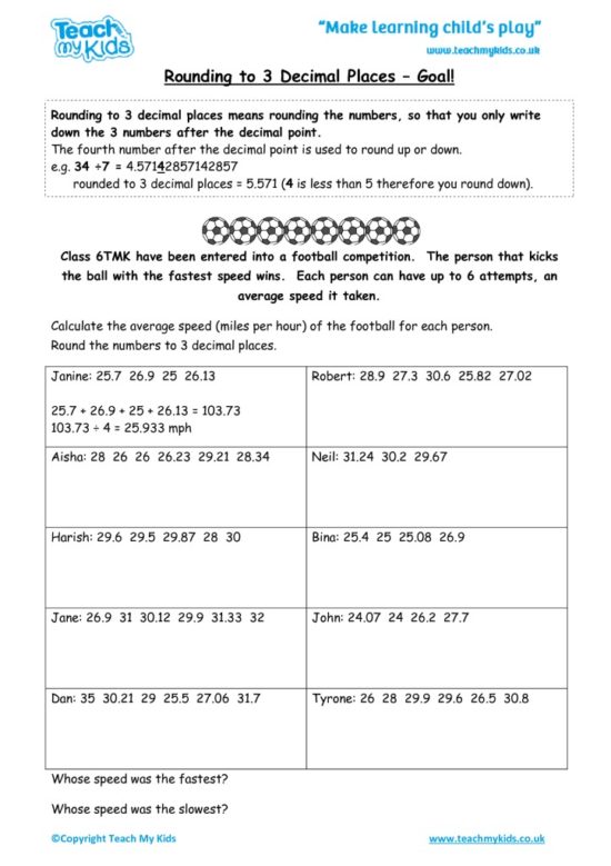 Worksheets for kids - Rounding-to-3-decimal-places