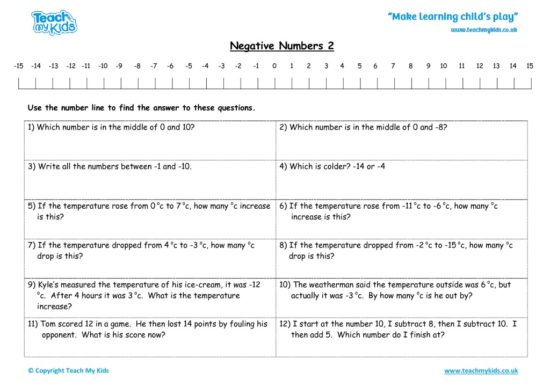 Worksheets for kids - negative-numbers-2